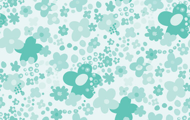 Seamless pattern with small flowers for children's and women's clothing in vector on a white background
