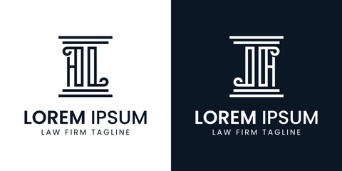Letters AL and LA Pillar Logo, for business related to lawyer with LA or AL initials