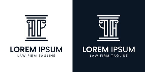 Letters AP and PA Pillar Logo, for business related to lawyer with PA or AP initials