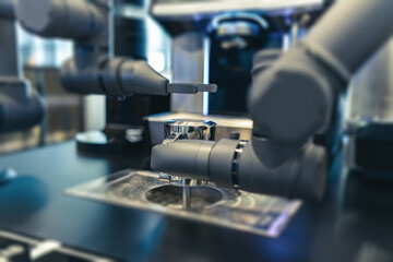 Advanced Robotic Coffee Machine Demonstrating Precision Brewing Technology