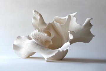 Botanical form in neutral white studio background, sharp detail and elegance