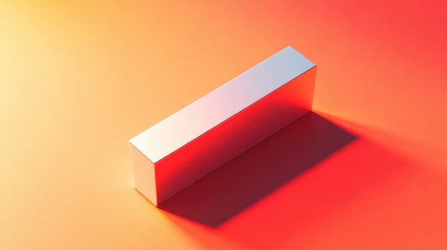 A single white gold bar tilted to catch soft ambient light on a warm coral backdrop.