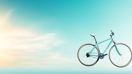 Modern Bicycle Against Clear Blue Sky with Soft Sunlight Glow