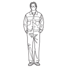 sketch of a man in a suit