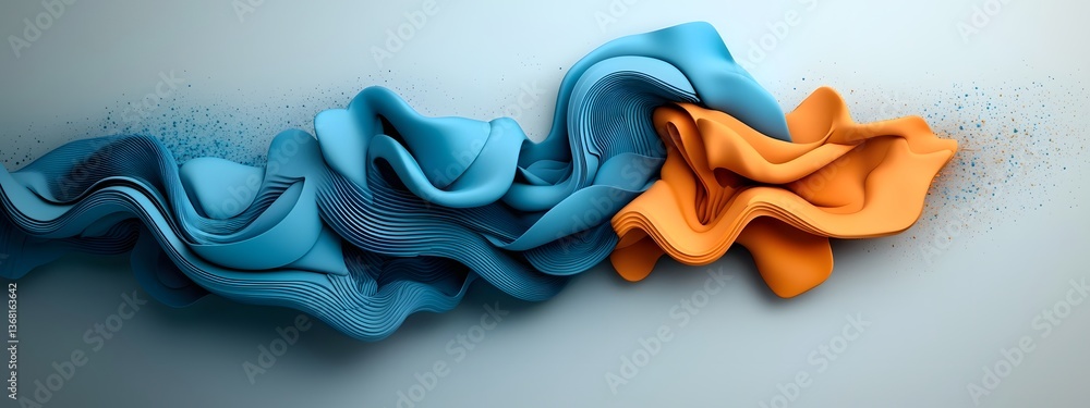 Poster captivating indigo digital rollers cascading and converging on a stark high contrast canvas capturin