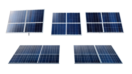 solar panels on white background