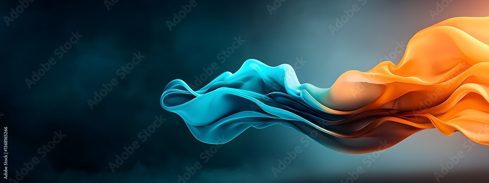 Poster captivating waves of digital data pulsing through an abstract canvas conveying the dynamic nature of
