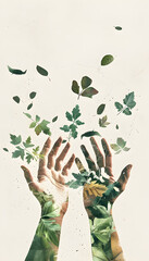 Nature background. Creative concept on the topic of nature, ecology and environmental protection, for web and graphic design background cover, environment and ecology wallpaper. © Mrkvica