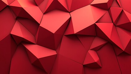 abstract geometric background with a dynamic and textured surface of sharp red triangles and polygons