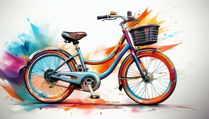 Fototapeta premium bicycle cyclist bike on a isolated on white background generative ai