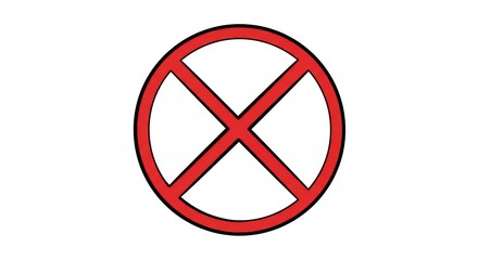 Fototapeta premium Red Circle with Cross Mark Displaying Prohibition or Restriction Concept
