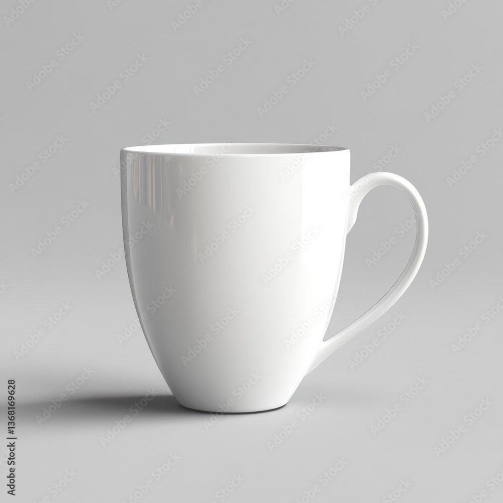 Poster isolated white mug on plain background for mockup and product display