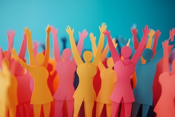 Colorful Paper People Celebrating Togetherness5