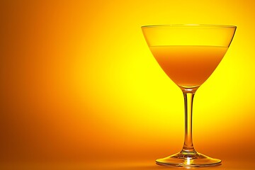 Glass of Orange Juice Against a Vibrant Yellow Background. A refreshing image perfect for advertisements or websites related to healthy drinks and summer vibes.