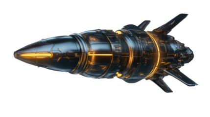 Children's toy spaceship on transparent background