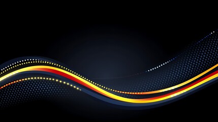 Abstract design with flowing colorful lines and a black background
