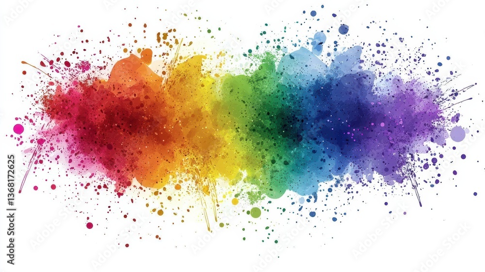 Aufkleber vibrant color splash art creation studio digital artwork creative environment aerial view abstract c