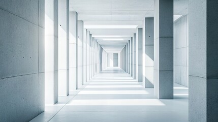 Fototapeta premium Minimalist architectural elegance in a serene white space, embodying simplicity and modern design.