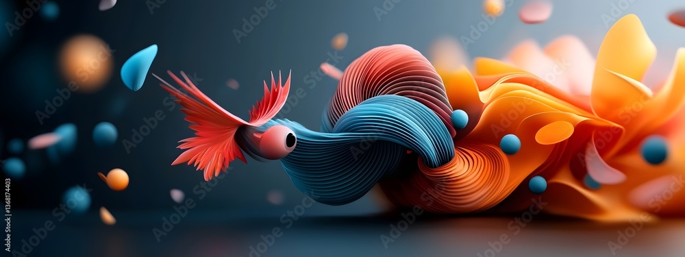 Poster incandescent sapphire digital oscillations captivating prismatic geometric patterns in algorithmic k