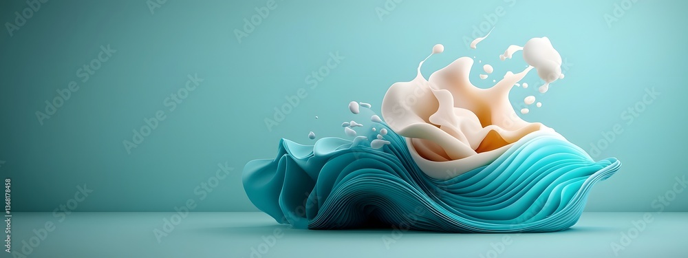 Poster mesmerizing azure digital tides surging across a monochromatic expanse symbolizing the infinite exch