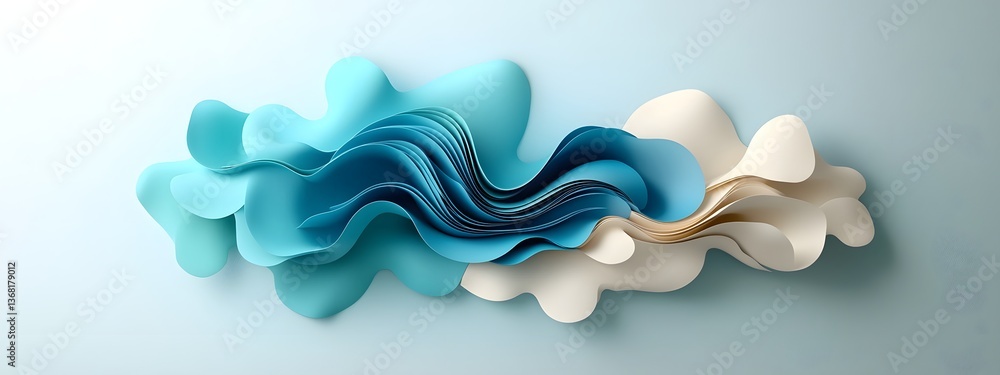 Poster mesmerizing blue digital tides surging and receding upon a monochrome canvas capturing the generativ