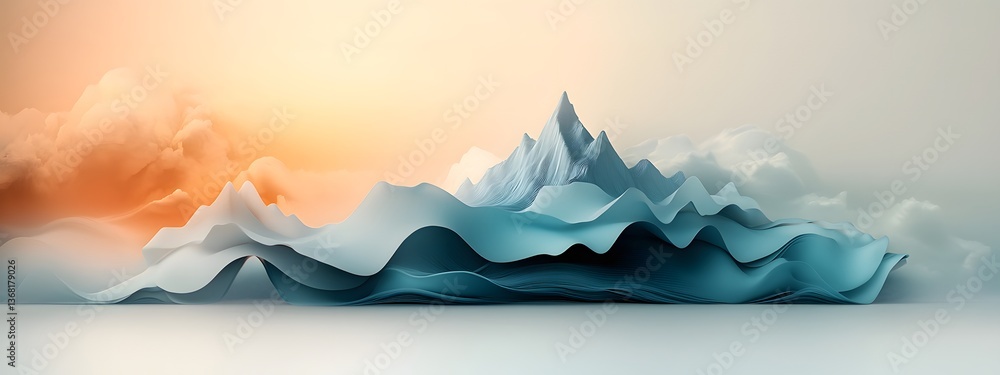 Poster mesmerizing blue digital tides surging and receding upon a monochrome canvas capturing the generativ