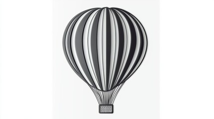 Hot air balloon adventure scenic landscape digital illustration open sky bird's eye view freedom concept