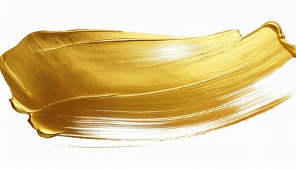 gold ink brush stroke gold brush isolated on white or white background