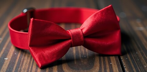 Vibrant red bow tie with adjustable strap, stylish accessory for special occasions, accessory, isolated