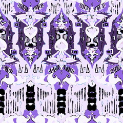 vector seamless ancient flower sword pattern with purple color with light purple background