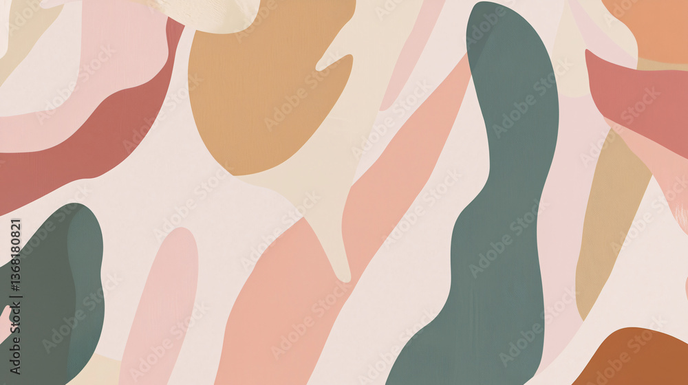 Poster vibrant wall featuring a pattern of different colors created with soft flowing abstraction and gentl