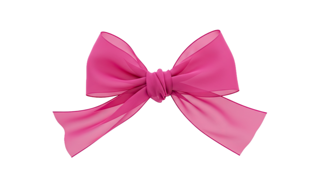 Vibrant Magenta Chiffon Ribbon With a Floating Bow Knot