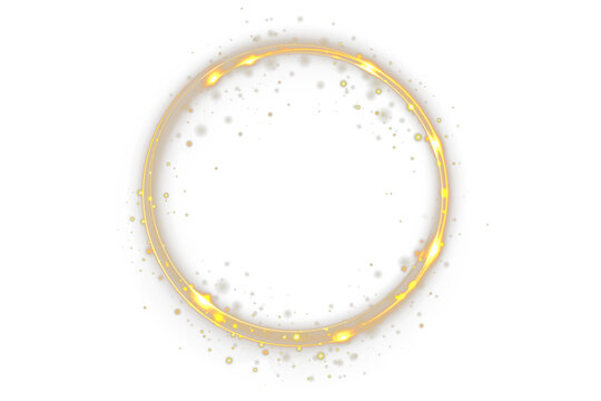 Modern magic witchcraft circle with runes. Ethereal fire portal sign with strange flame spark. Decor elements for magic doctor, shaman, medium. Luminous trail effect on transparent background.