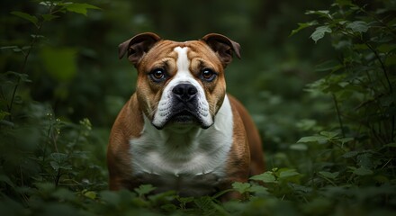 Obraz premium Bulldog in the forest.