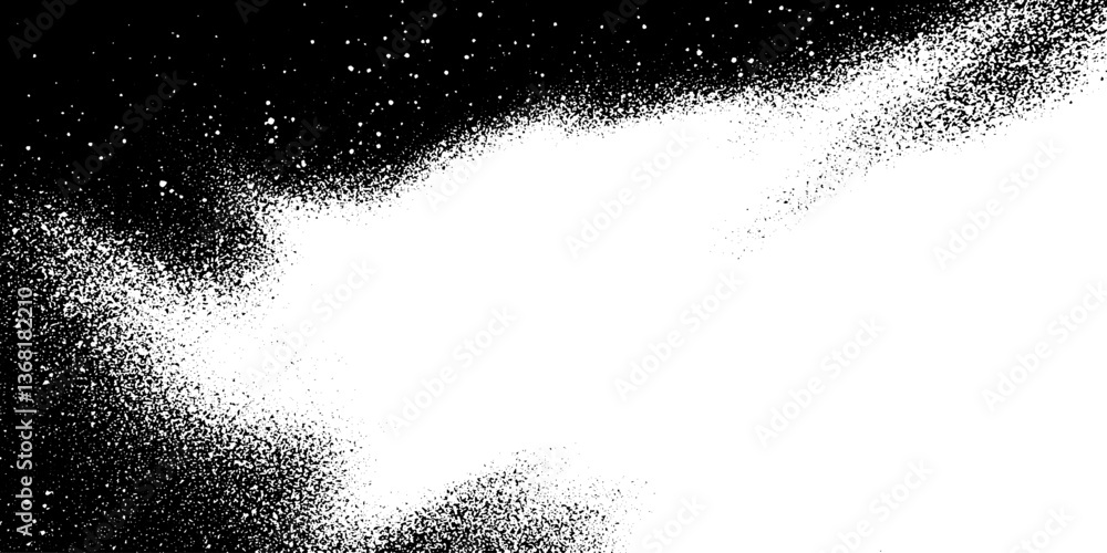 Poster Rough White Distress Paper Texture Abstract Vector Background With Old Black Pattern