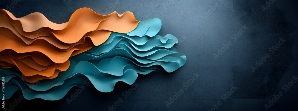 Poster mesmerizing undulation of digital waves across a dramatic landscape a captivating representation of 