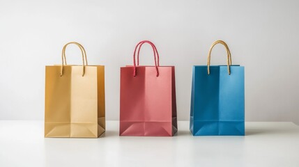 Paper shopping bags isolated on white background