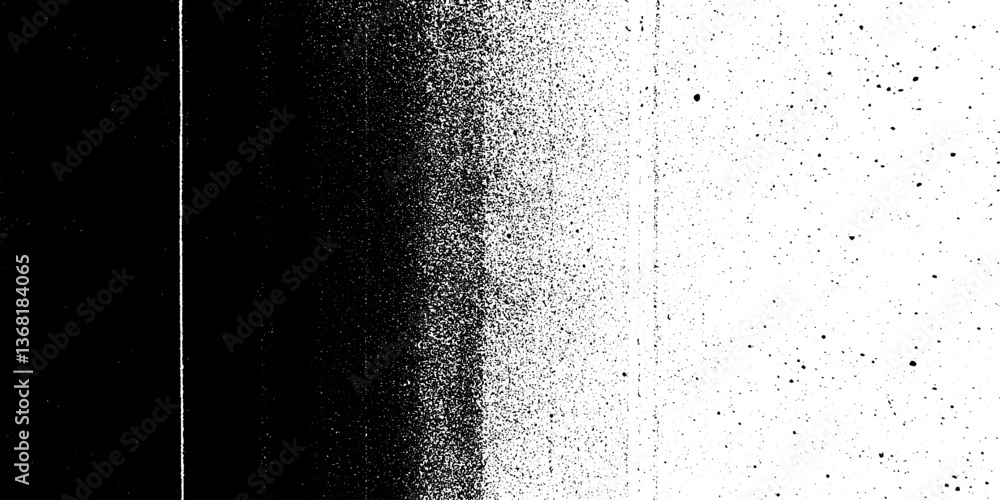 Poster Black Grainy Noise Texture with Geometric Dot Pattern and Glitter Gradient.
