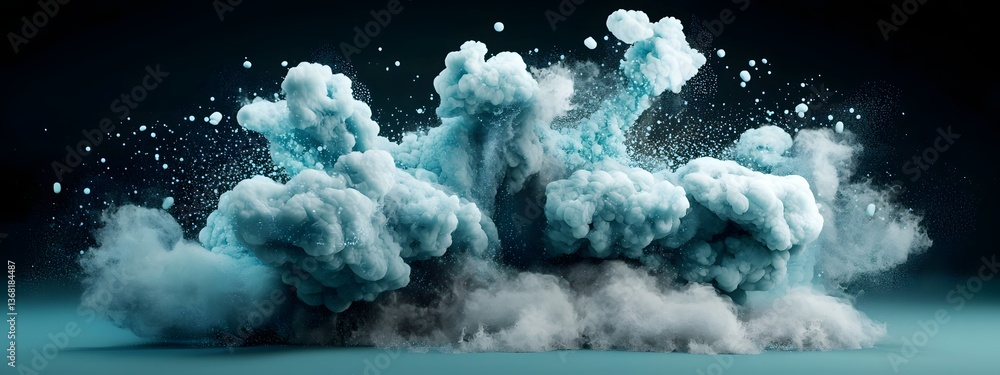 Poster radiant azure shockwaves of digital data undulating currents of electric pulses and glitching visual