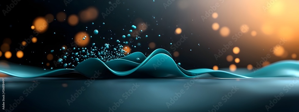 Poster radiant azure shockwaves of digital data undulating currents of electric pulses and glitching visual