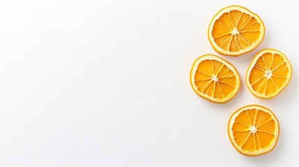 Freshly Sliced Orange Segments on White Background for Healthy Eating