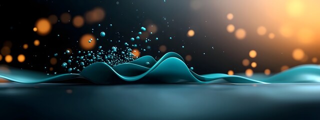 Radiant azure shockwaves of digital data undulating currents of electric pulses and glitching visuals breaking over a contrasting monochrome backdrop