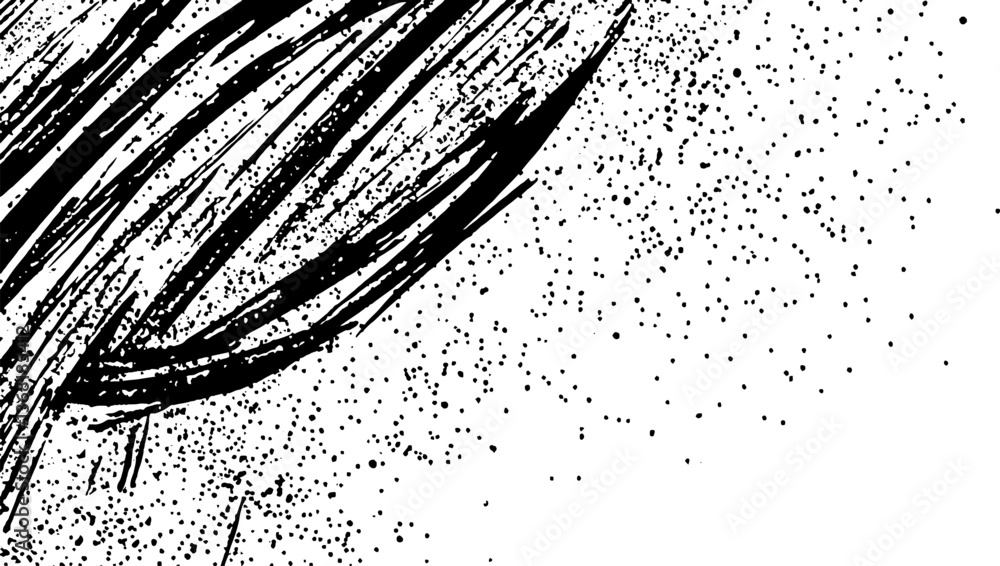 Poster grunge background with scratched paper texture. aged black and white distressed overlay with cracks,