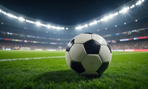 Close-up of a soccer ball