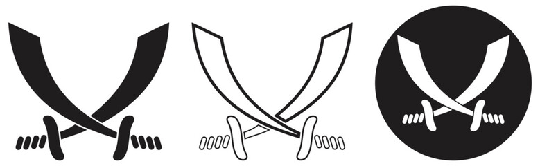 Swords Crossed Traditional Symbol Vector Illustration. Isolated On Transparent Background.