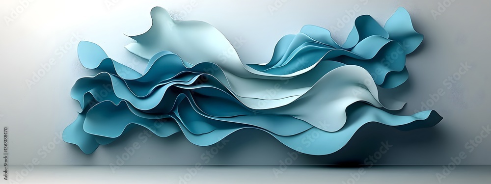 Poster shimmering pixel waves cresting across a sleek grayscale canvas visualizing the ceaseless motion and