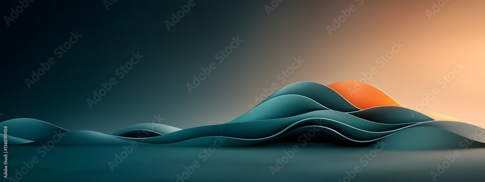 Poster surging digital waves of cobalt blue flowing across a monochromatic plain symbolizing the unstoppabl