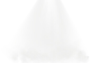 A dramatic white spotlight illuminates stage surrounded by a smoky warm, ethereal glow, creating a mystical and elegant atmosphere with subtle reflections. PNG.

