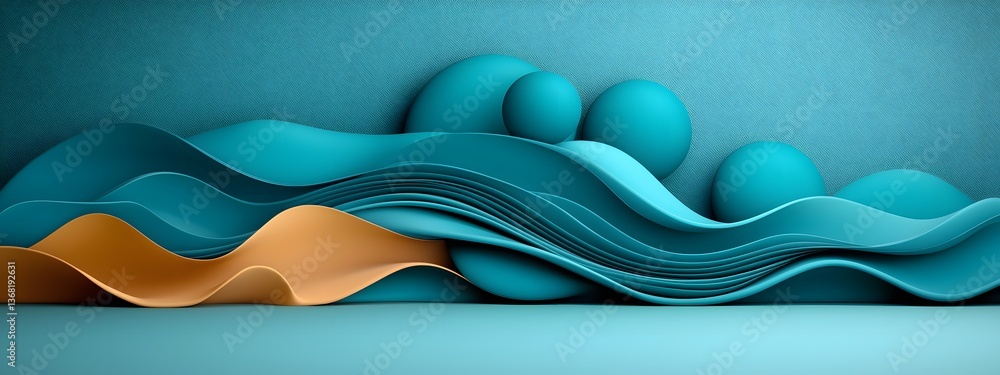 Poster undulating azure digital waves captivating data patterns rippling across a monochrome plane symboliz