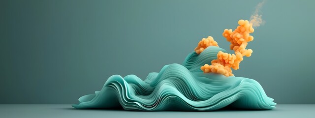 Undulating azure digital waves captivating data patterns rippling across a monochrome plane